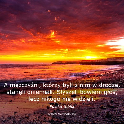 Picture 03 - Dzieje 9:7 POLUBG - A mężczyźni, którzy byli z nim w drodze, - Bible Verse Picture