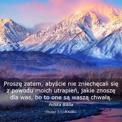 Picture 03 - Efezjan 3:13 POLUBG - Proszę zatem, abyście nie zniechęcali się z - Bible Verse Picture