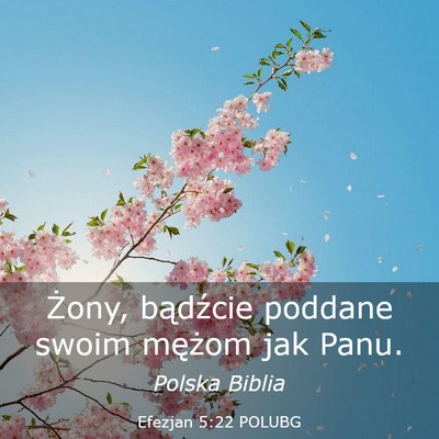 Picture 03 - Efezjan 5:22 POLUBG - Żony, bądźcie poddane swoim mężom jak - Bible Verse Picture