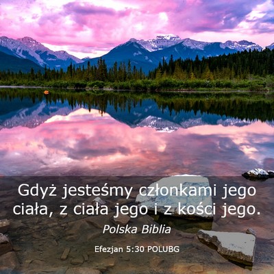 Picture 03 - Efezjan 5:30 POLUBG - Gdyż jesteśmy członkami jego ciała, z ciała - Bible Verse Picture