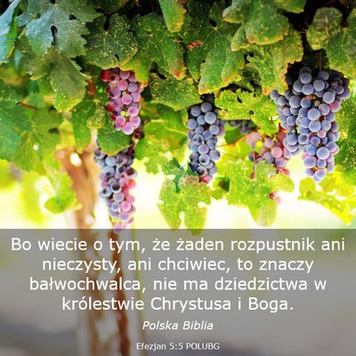 Picture 03 - Efezjan 5:5 POLUBG - Bo wiecie o tym, że żaden rozpustnik ani - Bible Verse Picture
