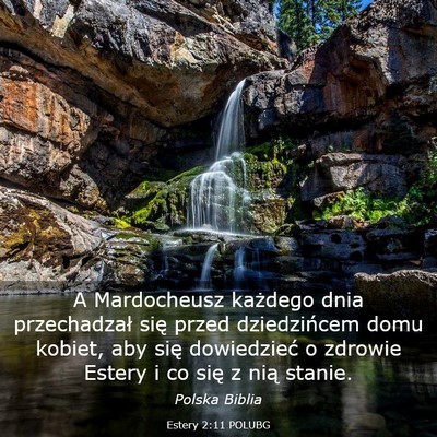 Picture 03 - Estery 2:11 POLUBG - A Mardocheusz każdego dnia przechadzał się - Bible Verse Picture
