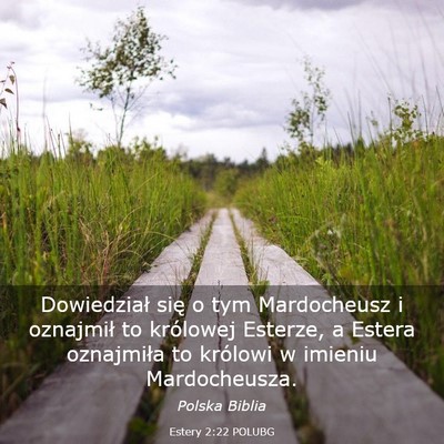 Picture 03 - Estery 2:22 POLUBG - Dowiedział się o tym Mardocheusz i oznajmił to - Bible Verse Picture
