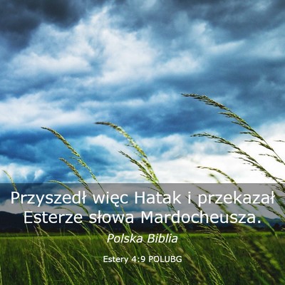 Picture 03 - Estery 4:9 POLUBG - Przyszedł więc Hatak i przekazał Esterze - Bible Verse Picture