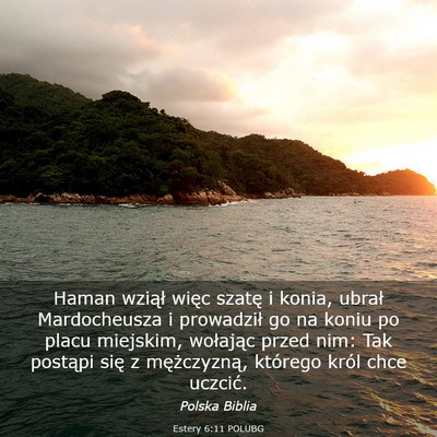 Picture 03 - Estery 6:11 POLUBG - Haman wziął więc szatę i konia, ubrał - Bible Verse Picture