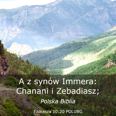Picture 03 - Ezdrasza 10:20 POLUBG - A z synów Immera: Chanani i - Bible Verse Picture