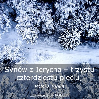 Picture 03 - Ezdrasza 2:34 POLUBG - Synów z Jerycha – trzystu czterdziestu - Bible Verse Picture