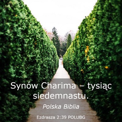 Picture 03 - Ezdrasza 2:39 POLUBG - Synów Charima – tysiąc - Bible Verse Picture