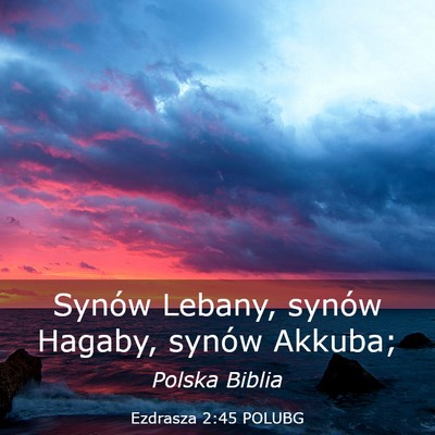 Picture 03 - Ezdrasza 2:45 POLUBG - Synów Lebany, synów Hagaby, synów - Bible Verse Picture