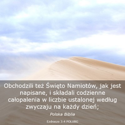 Picture 03 - Ezdrasza 3:4 POLUBG - Obchodzili też Święto Namiotów, jak jest - Bible Verse Picture