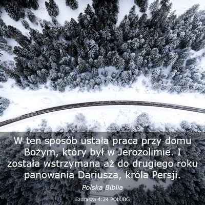 Picture 03 - Ezdrasza 4:24 POLUBG - W ten sposób ustała praca przy domu Bożym, - Bible Verse Picture