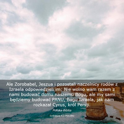 Picture 03 - Ezdrasza 4:3 POLUBG - Ale Zorobabel, Jeszua i pozostali naczelnicy - Bible Verse Picture