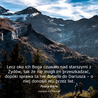 Picture 03 - Ezdrasza 5:5 POLUBG - Lecz oko ich Boga czuwało nad starszymi z - Bible Verse Picture