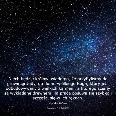 Picture 03 - Ezdrasza 5:8 POLUBG - Niech będzie królowi wiadomo, że przybyliśmy - Bible Verse Picture