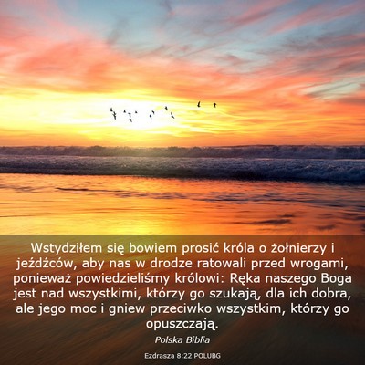 Picture 03 - Ezdrasza 8:22 POLUBG - Wstydziłem się bowiem prosić króla o - Bible Verse Picture