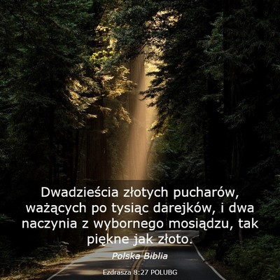 Picture 03 - Ezdrasza 8:27 POLUBG - Dwadzieścia złotych pucharów, ważących po - Bible Verse Picture