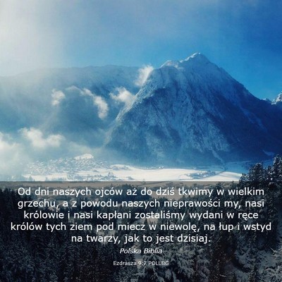 Picture 03 - Ezdrasza 9:7 POLUBG - Od dni naszych ojców aż do dziś tkwimy w - Bible Verse Picture