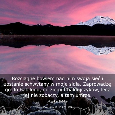 Picture 03 - Ezechiela 12:13 POLUBG - Rozciągnę bowiem nad nim swoją sieć i - Bible Verse Picture