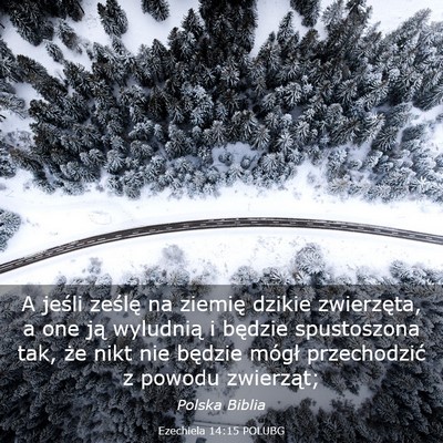 Picture 03 - Ezechiela 14:15 POLUBG - A jeśli ześlę na ziemię dzikie zwierzęta, a - Bible Verse Picture