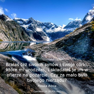 Picture 03 - Ezechiela 16:20 POLUBG - Brałaś też swoich synów i swoje córki, - Bible Verse Picture