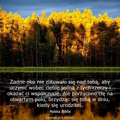 Picture 03 - Ezechiela 16:5 POLUBG - Żadne oko nie zlitowało się nad tobą, aby - Bible Verse Picture