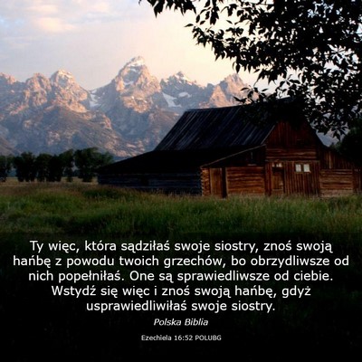 Picture 03 - Ezechiela 16:52 POLUBG - Ty więc, która sądziłaś swoje siostry, znoś - Bible Verse Picture