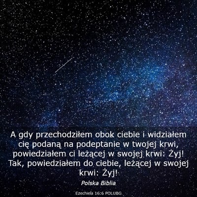Picture 03 - Ezechiela 16:6 POLUBG - A gdy przechodziłem obok ciebie i widziałem - Bible Verse Picture