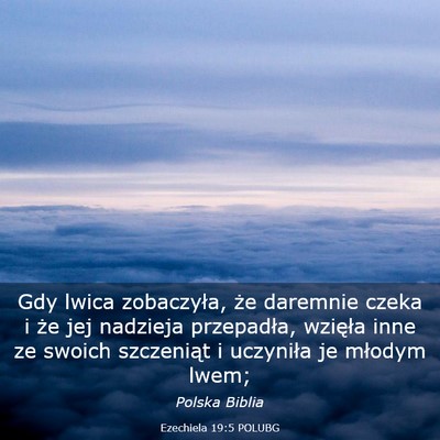 Picture 03 - Ezechiela 19:5 POLUBG - Gdy lwica zobaczyła, że daremnie czeka i że - Bible Verse Picture