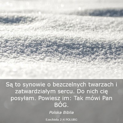 Picture 03 - Ezechiela 2:4 POLUBG - Są to synowie o bezczelnych twarzach i - Bible Verse Picture