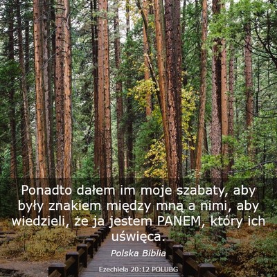 Picture 03 - Ezechiela 20:12 POLUBG - Ponadto dałem im moje szabaty, aby były znakiem - Bible Verse Picture