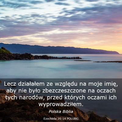 Picture 03 - Ezechiela 20:14 POLUBG - Lecz działałem ze względu na moje imię, aby - Bible Verse Picture