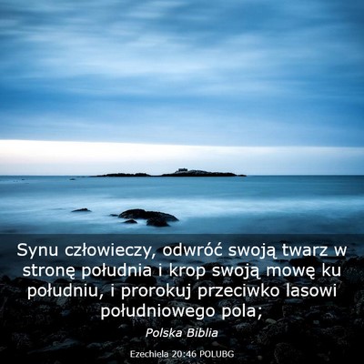Picture 03 - Ezechiela 20:46 POLUBG - Synu człowieczy, odwróć swoją twarz w stronę - Bible Verse Picture
