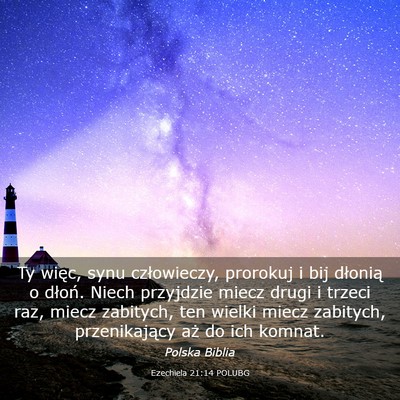 Picture 03 - Ezechiela 21:14 POLUBG - Ty więc, synu człowieczy, prorokuj i bij - Bible Verse Picture