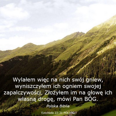 Picture 03 - Ezechiela 22:31 POLUBG - Wylałem więc na nich swój gniew, wyniszczyłem - Bible Verse Picture