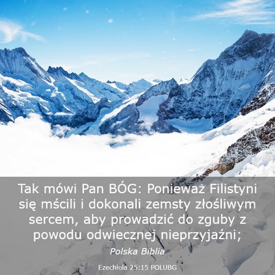 Picture 03 - Ezechiela 25:15 POLUBG - Tak mówi Pan BÓG: Ponieważ Filistyni się - Bible Verse Picture