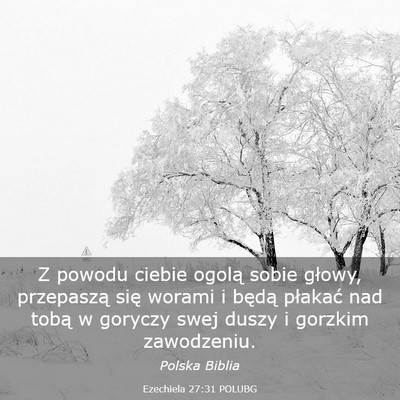 Picture 03 - Ezechiela 27:31 POLUBG - Z powodu ciebie ogolą sobie głowy, przepaszą - Bible Verse Picture