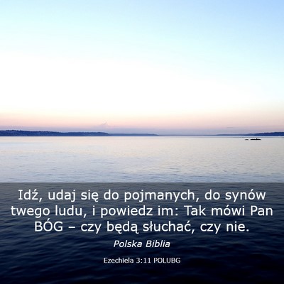 Picture 03 - Ezechiela 3:11 POLUBG - Idź, udaj się do pojmanych, do synów twego - Bible Verse Picture