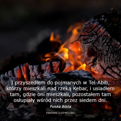 Picture 03 - Ezechiela 3:15 POLUBG - I przyszedłem do pojmanych w Tel-Abib, którzy - Bible Verse Picture