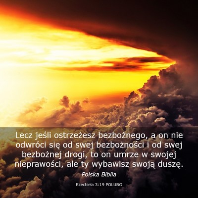 Picture 03 - Ezechiela 3:19 POLUBG - Lecz jeśli ostrzeżesz bezbożnego, a on nie - Bible Verse Picture