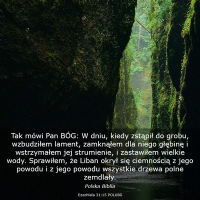 Picture 03 - Ezechiela 31:15 POLUBG - Tak mówi Pan BÓG: W dniu, kiedy zstąpił do - Bible Verse Picture
