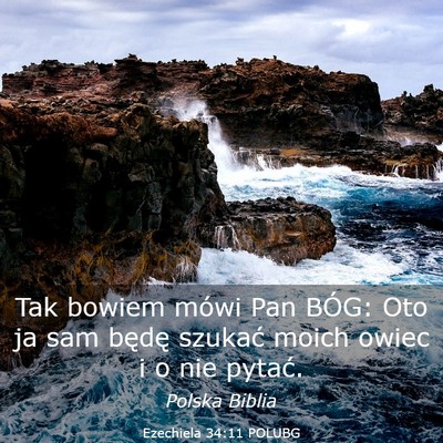 Picture 03 - Ezechiela 34:11 POLUBG - Tak bowiem mówi Pan BÓG: Oto ja sam będę - Bible Verse Picture