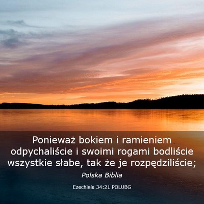 Picture 03 - Ezechiela 34:21 POLUBG - Ponieważ bokiem i ramieniem odpychaliście i - Bible Verse Picture