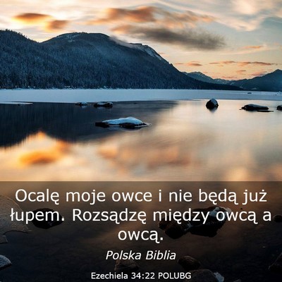 Picture 03 - Ezechiela 34:22 POLUBG - Ocalę moje owce i nie będą już łupem. - Bible Verse Picture