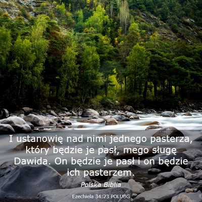 Picture 03 - Ezechiela 34:23 POLUBG - I ustanowię nad nimi jednego pasterza, który - Bible Verse Picture