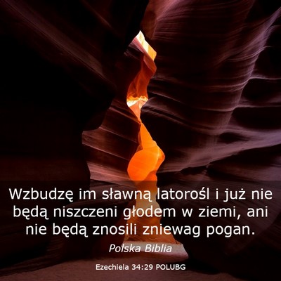 Picture 03 - Ezechiela 34:29 POLUBG - Wzbudzę im sławną latorośl i już nie będą - Bible Verse Picture
