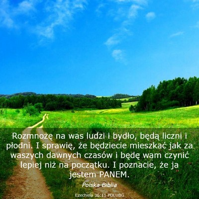 Picture 03 - Ezechiela 36:11 POLUBG - Rozmnożę na was ludzi i bydło, będą liczni i - Bible Verse Picture