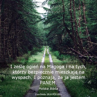 Picture 03 - Ezechiela 39:6 POLUBG - I ześlę ogień na Magoga i na tych, którzy - Bible Verse Picture