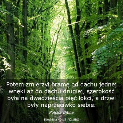 Picture 03 - Ezechiela 40:13 POLUBG - Potem zmierzył bramę od dachu jednej wnęki aż - Bible Verse Picture