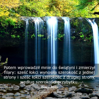 Picture 03 - Ezechiela 41:1 POLUBG - Potem wprowadził mnie do świątyni i zmierzył - Bible Verse Picture