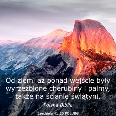 Picture 03 - Ezechiela 41:20 POLUBG - Od ziemi aż ponad wejście były wyrzeźbione - Bible Verse Picture